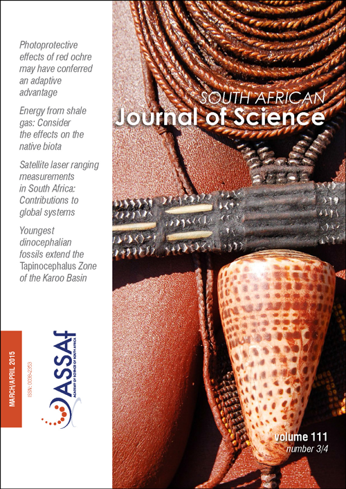 					View Vol. 111 No. 3/4 (2015): South African Journal of Science
				
