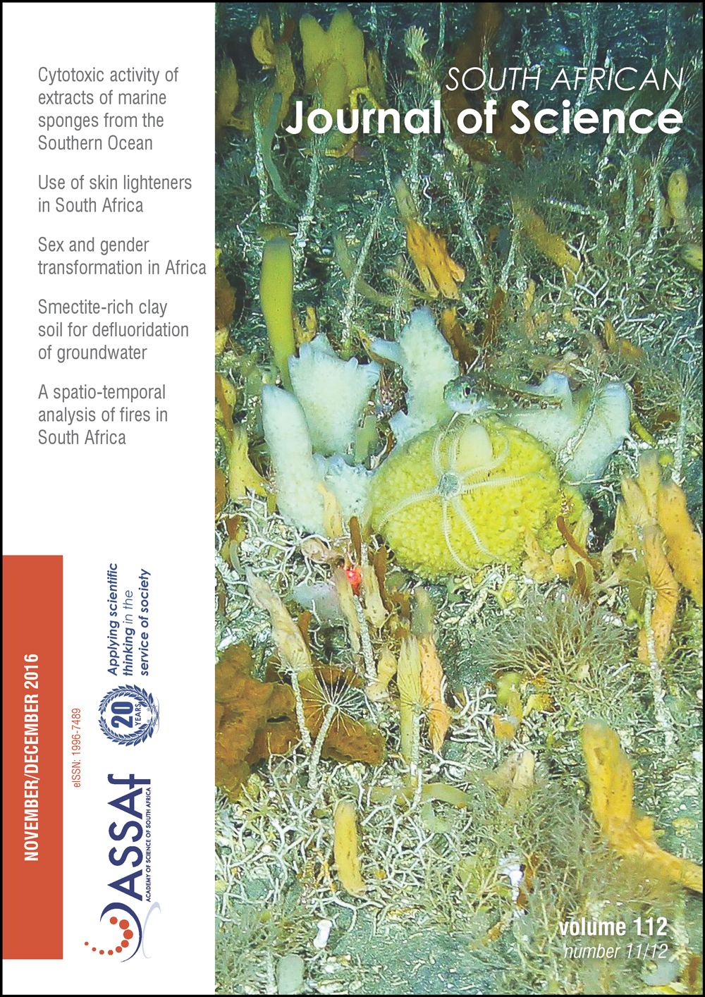 					View Vol. 112 No. 11/12 (2016): South African Journal of Science
				
